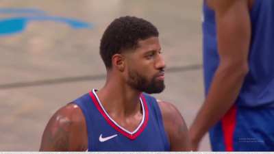 [Highlight] Harden throwns a perfect inbounds pass but Paul George loses it off his face