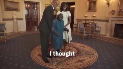 106 year old woman is overjoyed when she meets President Obama & First Lady Michelle Obama