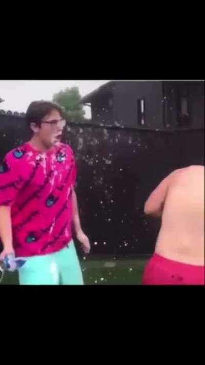 Smashing a beer just in the head