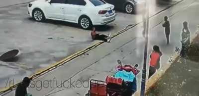 Firecracker + manhole = stupid award.