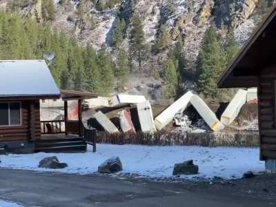 A train has derailed in Paradise Montana. April 2 2023