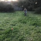 Attempting a bike jump over fire