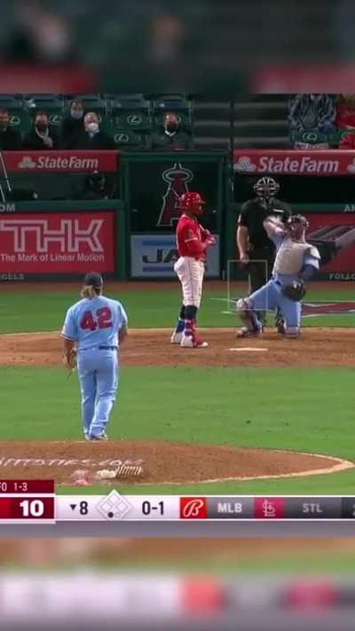 7 pitch inning and he threw a 46mph fast ball for a strike