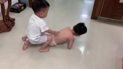The twins fight tooth and nail over the slightest disagreement.