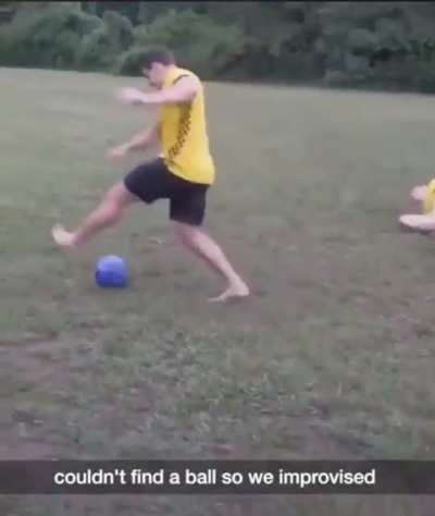 Playing with bowling ball. Gotta watch til the end