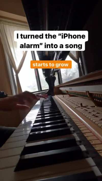 IPhone alarm on a Piano