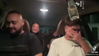 Trying not to laugh with the bros.