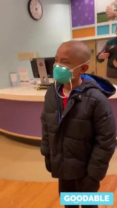 Julian was born with a rare bone marrow disease. At 8 years old, he finally got a stem cell transplant — but then he needed extensive chemotherapy. On his last day, this is how hospital staff surprised him.