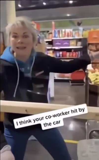 A coworker hit by a car!