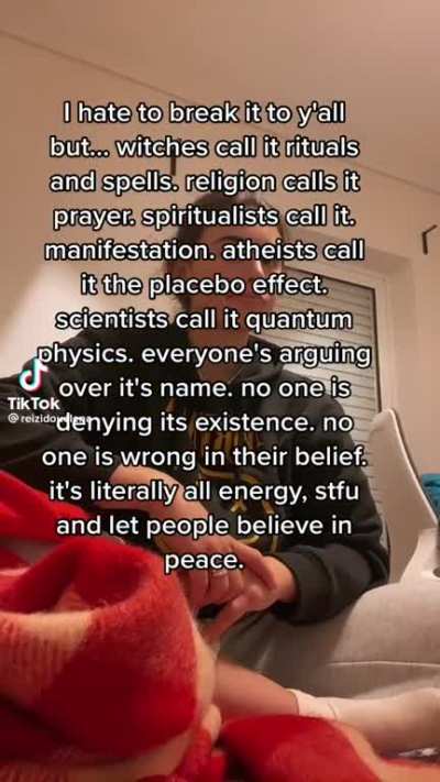 Tiktoker compares prayer and placebo to quantum physics..?