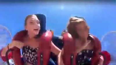 Stabilizing her friends head after she passes out twice on a sling shot
