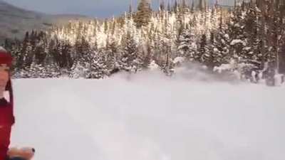 ? Moose running through deep snow