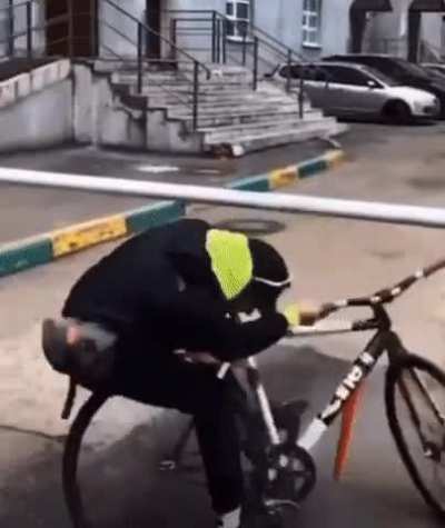 Riding Under Boom Barrier