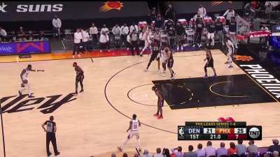 [Highlight] Will Barton dribbles into a transition 3, then demands the ball back on the offensive rebound