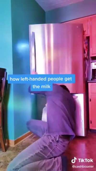 Careful not to tip the fridge over though