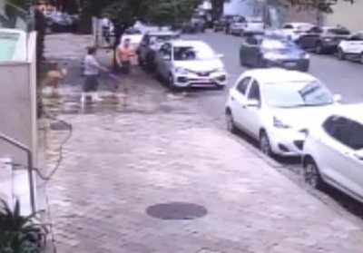 Washing the street