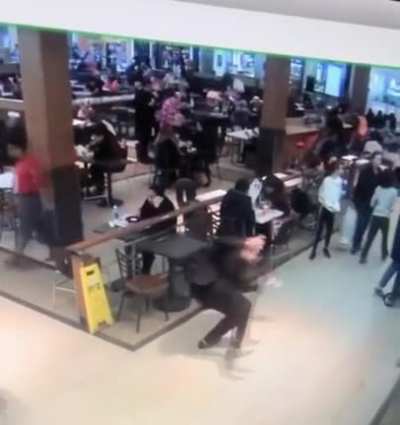 WCGW moving the "inconveniently" placed wet floor sign