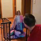 Three-Year-Old Tries to Do disappearing Act With Blanket But Fails