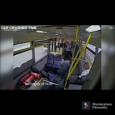Bus driver falls asleep at the wheel.
