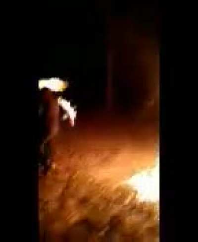 "he is on fire" ha ha