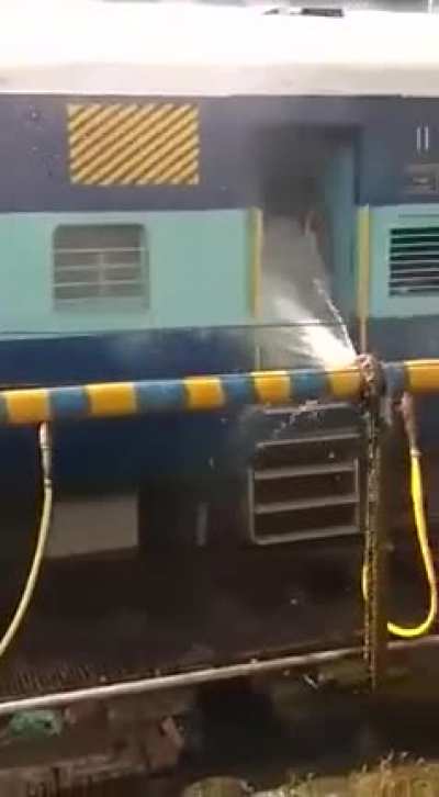 Indian railways. Free shower for all ??‍♀️