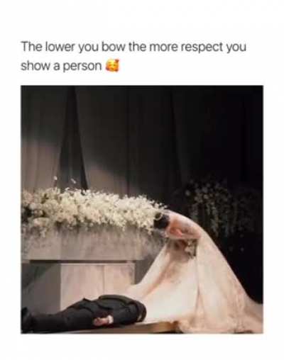 Bowing in a wedding...