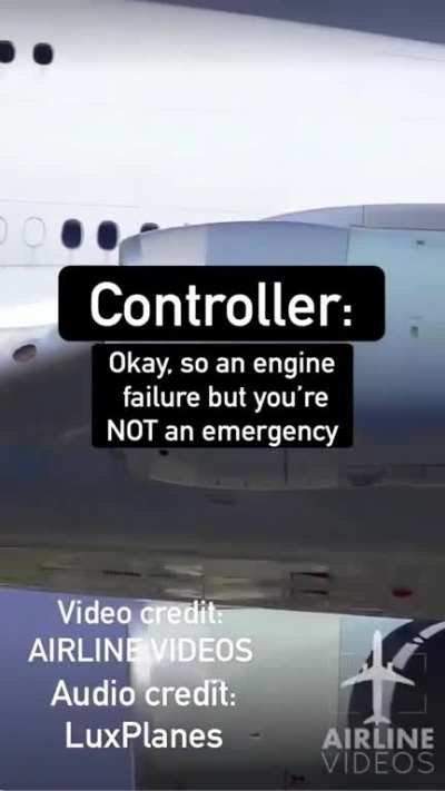 Airplane engine failure is not an emergency