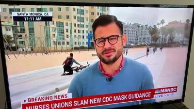 To take a selfie on a bike on National TV!