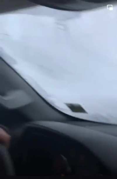 Idiot lowers snowplow as he pass two pedestrians to deliberately pile snow on them. Idiot is now suspended by the company he works for.