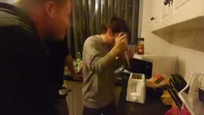 Trying to fight a toaster