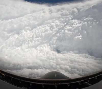 Plane Footage From The Eye Of The Storm Of A Category 5 Hurricane