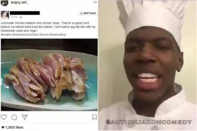 Medium rare chicken