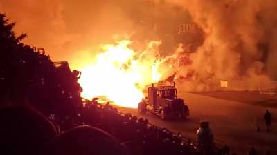 Jet truck catches wall on fire on purpose at Summit Motorsports Park 2019