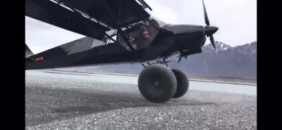This plane takes off almost vertically