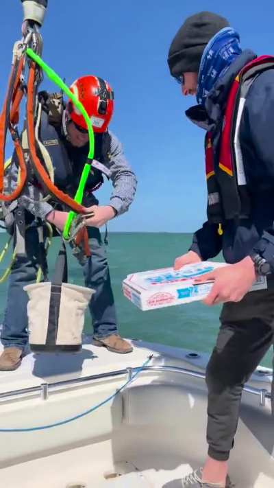 Pizza delivery out at sea
