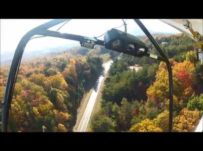 Almost fatal emergency landing on the highway due to engine failure during flight