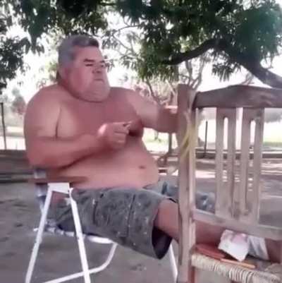 Using a slingshot.
