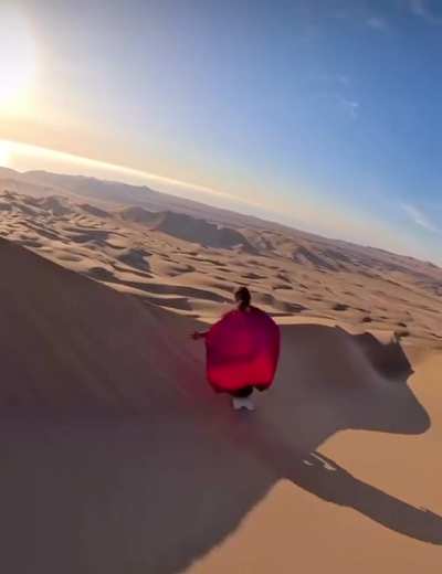 Riding on the dunes in Chile