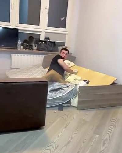 WCGW putting airbags beneath a Bed.