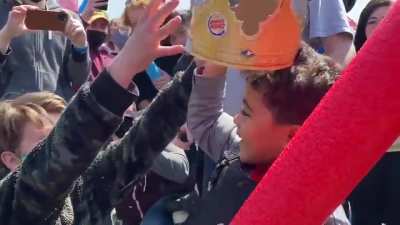 The man that beat them all, Little Josh receiving his crown