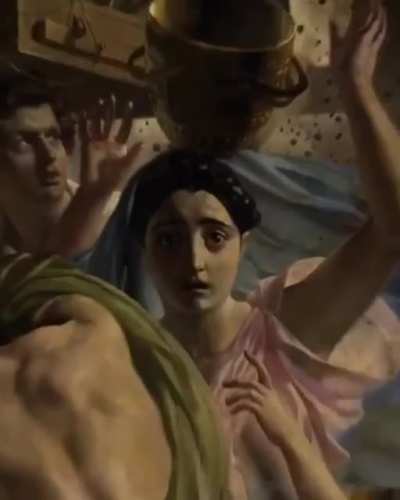 @agustinvidalsaavedra animated the last day of pompeii painting using after effects and it is epic.