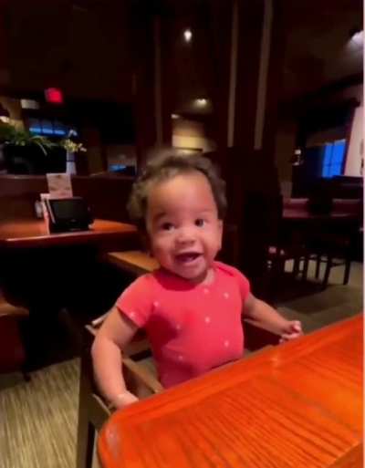Baby reenacting daddy's struggles