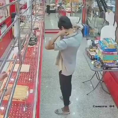 Stealing a necklace