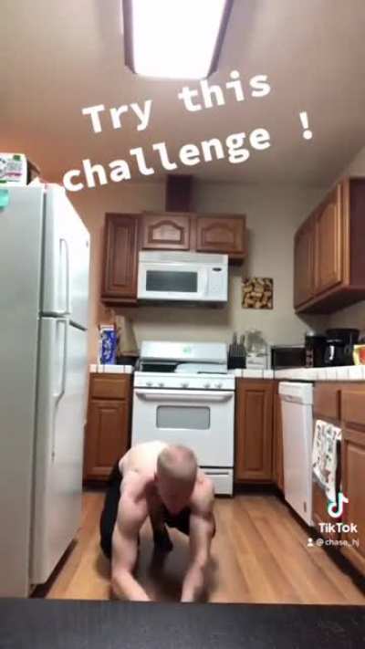 The goal is to go from a handstand, down to your forearms, and back up to your hands all while staying balanced....obviously I didn’t win this challenge.