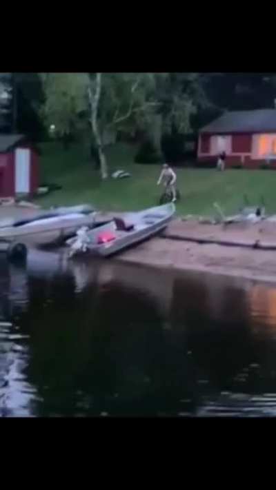 Biking on a dock