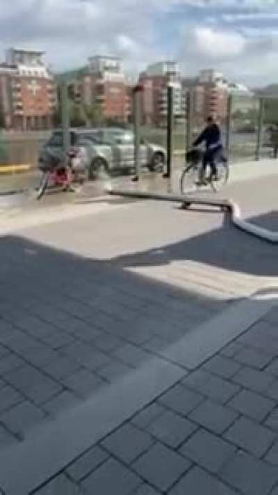 Waterpipe over bikelane, stockholm sweden