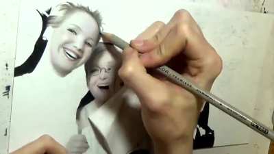 Artist draws the 2014 Oscars selfie(Art and channel credit: Heather Rooney)