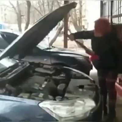 "The engine is making some kind of squeaking sound..."