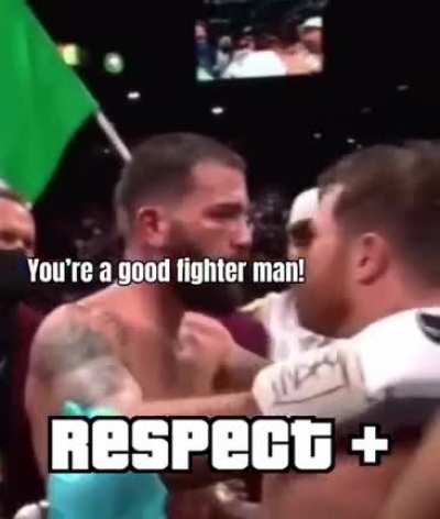 Canelo showing the most respectful moment and good sportsmanship after his game.