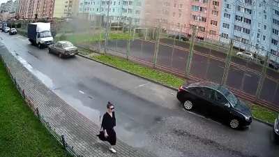 This woman out on a leisurely walk